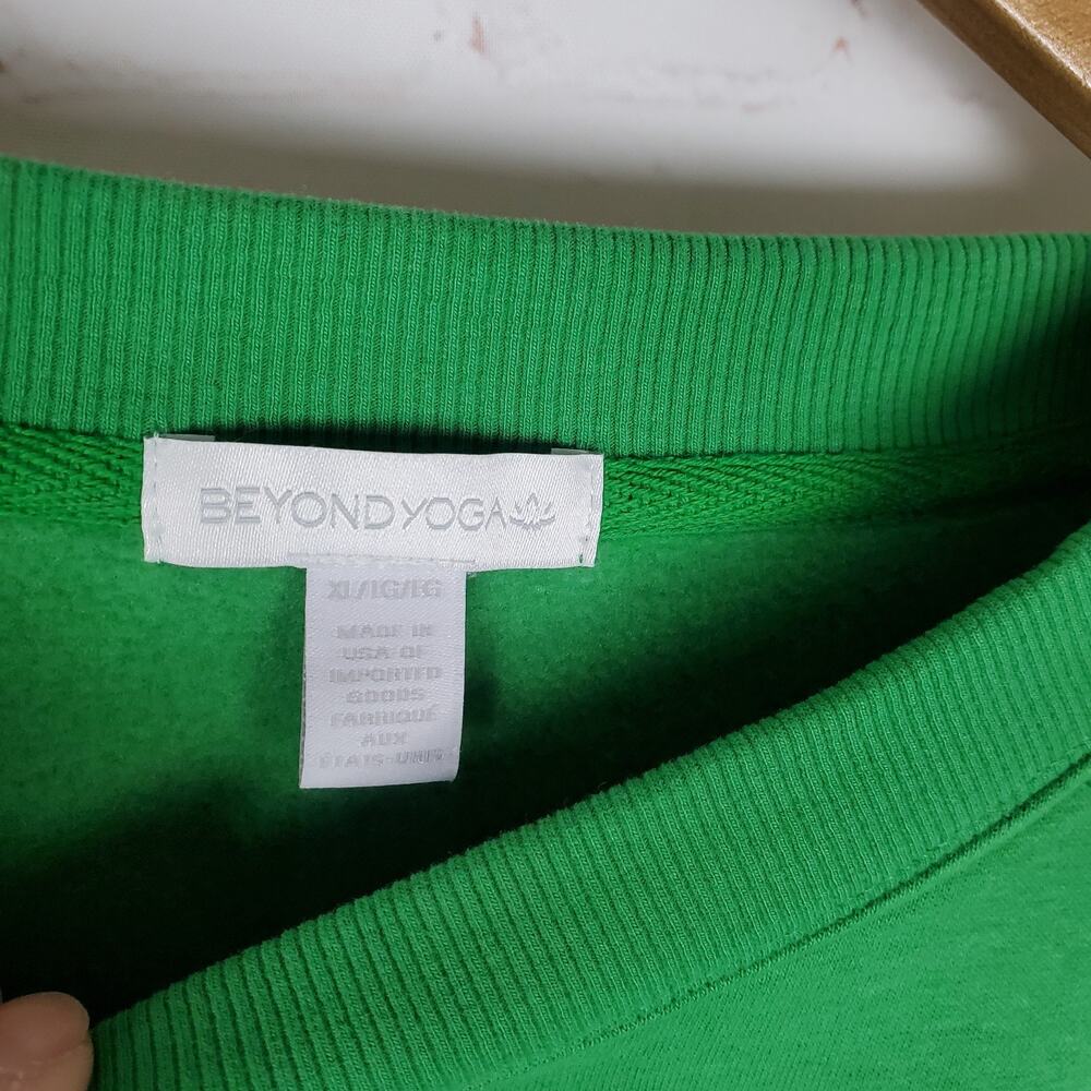 NEW Beyond Yoga Luxe Fleece Oversized Sweatshirt XL Home Court Green Crewneck - Picture 6 of 11
